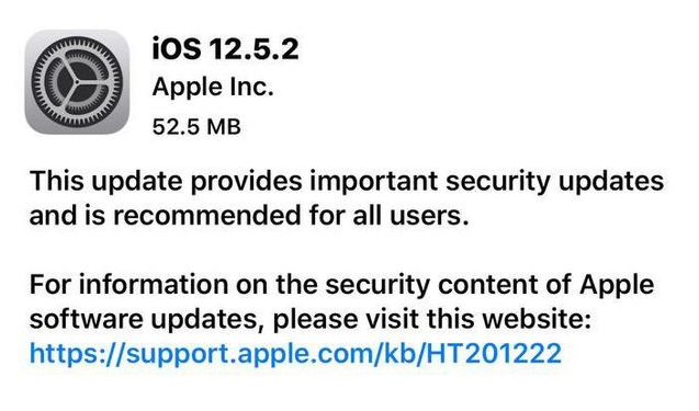 登封苹果手机维修分享iOS12.5.2发布，建议所有老苹果用户安装 
